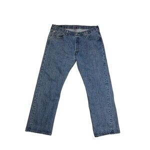 Levis Jeans Mens 38x30 Blue 501 Original Fit Button Fly American Workwear Denim